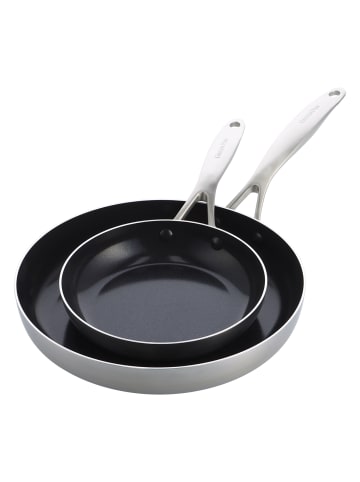 GREENPAN Pfannen-Set Geneva 20+28cm in silber