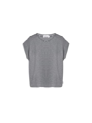 armedangels T-Shirt Slub in schwarz weiß