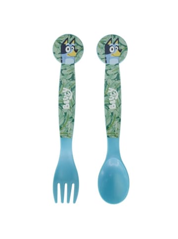 COFI 1453 Bluey Kinderbesteck Löffel und Gabel für Kinder in Blau