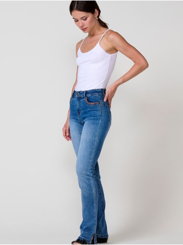 KOROSHI Normale Push-Up-Jeans für Damen mit Stickerei in blau