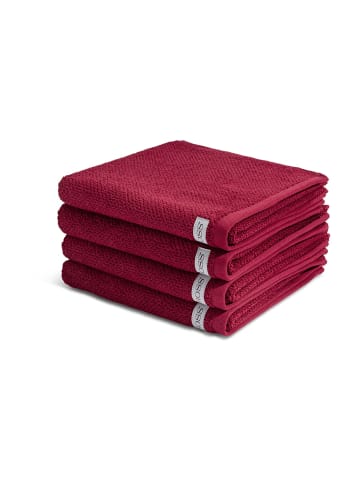 Ross 4 X Handtuch - im Set Selection - Organic Cotton in Rubin