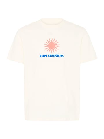 BLEND Rundhalsshirt BHKarter in Creme