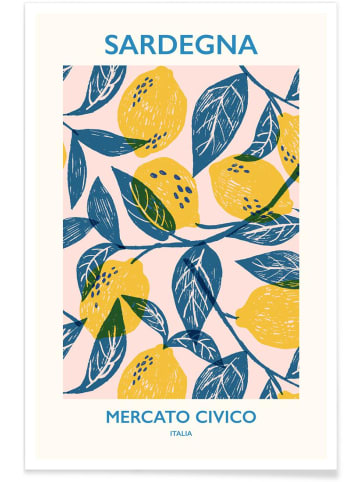 Juniqe Poster "Mercato Civico" in Blau & Gelb