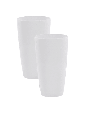 Beliani 2er-Set Outdoor Blumentopf TSERIA in Weiß