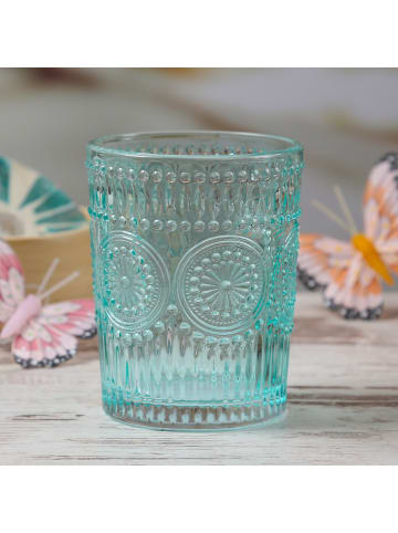 MARELIDA Trinkglas Wasserglas Vintage Boho 280ml in blau