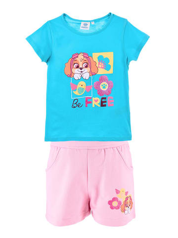 Paw Patrol 2tlg. Outfit T-Shirt & Shorts Paw Patrol Skye in Hellblau