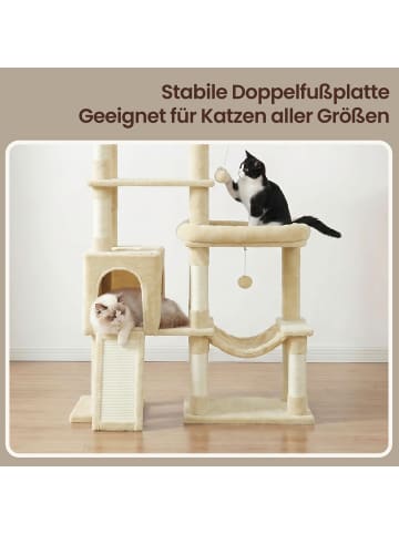 Feandrea Katzenbaum Clawfy in Beige - (B)45 x (H)202 x (T)105 cm