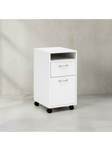 KADIMA DESIGN Rollcontainer | Weiß, 33x63x38cm, Schubladen, Tür