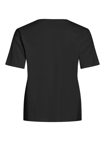Vila Kurzarm-Top mit Ausschnittmuster in entspannter Passform in Schwarz