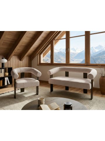 Beliani 2-tlg Sitzgruppe ILBRO in Beige/Braun