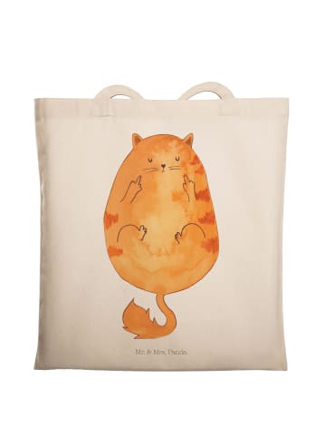 Mr. & Mrs. Panda Jutebeutel Katze Frühaufsteher ohne Spruch in Creme
