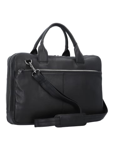 Plevier Vintage Larry Aktentasche Leder 40 cm Laptopfach schwarz