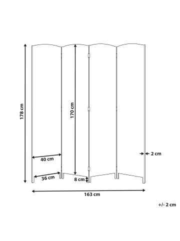 Beliani Paravent LAPPAGO in  - (W) 163 x (H) 170 x (L) 2 cm
