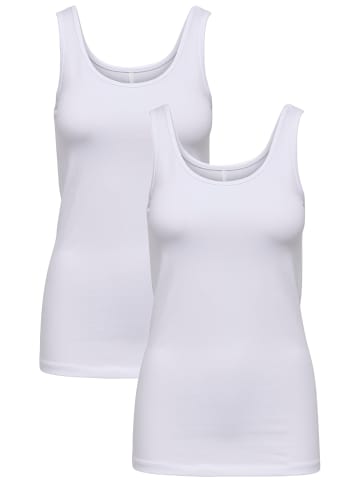 ONLY Tank Top 2-er Stück Pack Basic Shirt Set ONLLIVE in Weiß-2