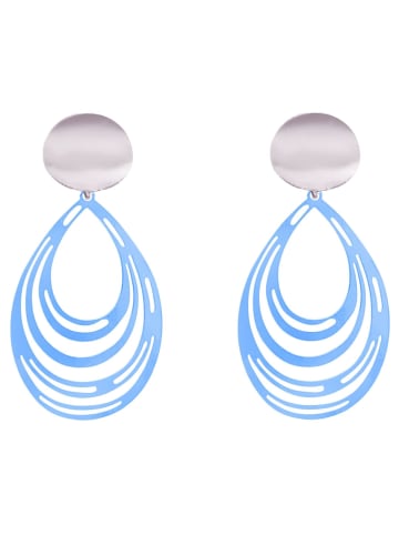 Gemshine Ohrhänger Mandala Tropfen BLUE Silber