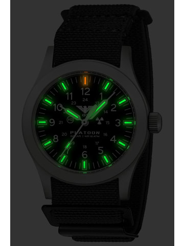 KHS Herren-Armbanduhr Platoon Solar Stahl/Schwarz