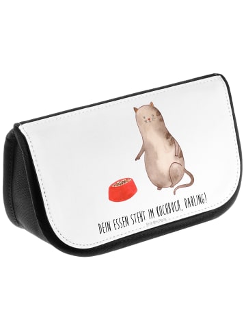 Mr. & Mrs. Panda Kosmetiktasche Katze Fressen mit Spruch in Weiß