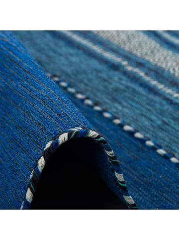 Pergamon Läufer Natur Teppich Kelim Navarro in Blau