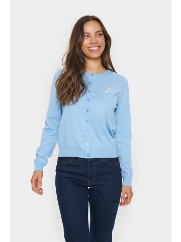 SAINT TROPEZ Strickjacke ValentinaSZ Gerade Passform in Airy Blue
