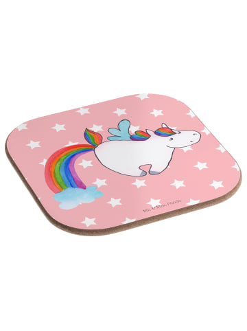 Mr. & Mrs. Panda Untersetzer Glas Einhorn Fliegendes Pferd ohne ... in Rot Pastell