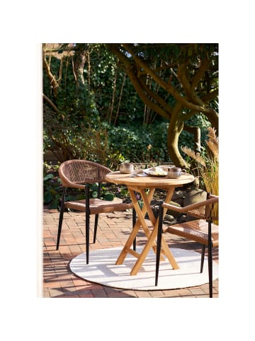home24 Gartenstuhl Canari 2er-Set in Schwarz / Braun
