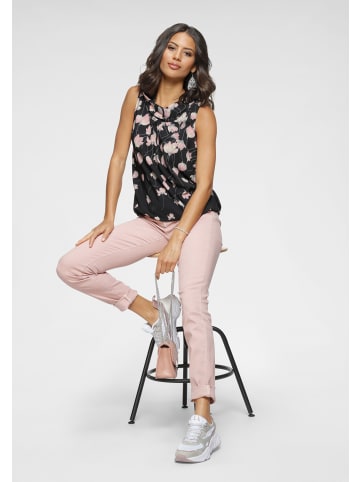 Laura Scott Blusentop in schwarz-rosa-geblümt