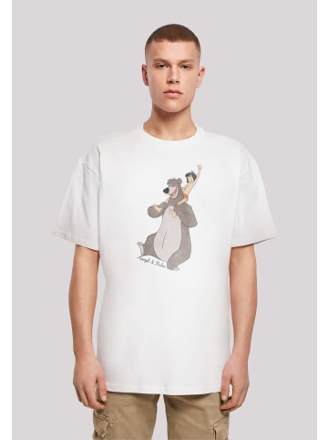 F4NT4STIC Heavy Oversize T-Shirt Disney Dschungelbuch Mogli und Balu in weiß
