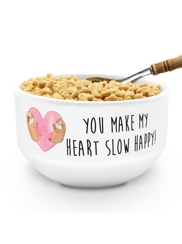 Mr. & Mrs. Panda frühstücksbowl Faultiere Herz mit Spruch in Weiß