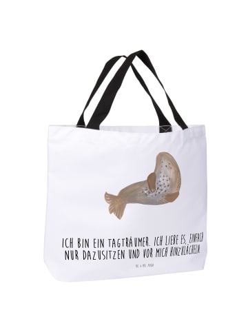 Mr. & Mrs. Panda Tote Bag Robbe Lachen mit Spruch in Weiß