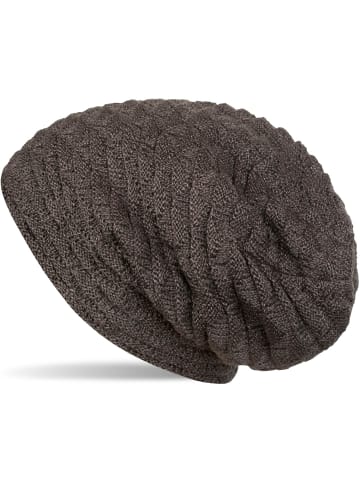 styleBREAKER Feinstrick Beanie Mütze in Taupe