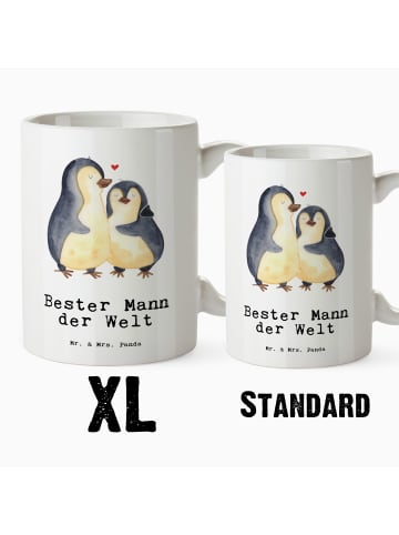 Mr. & Mrs. Panda Tasse Pinguin Bester Mann der Welt mit Spruch in Weiß