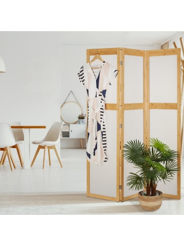 relaxdays Paravent in Natur/ Weiß - (B)135,5 x (H)168 cm