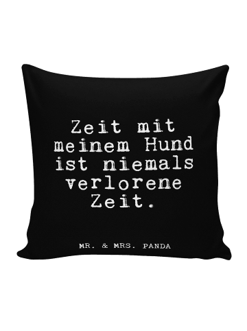 Mr. & Mrs. Panda Deko Kissen Zeit mit meinem Hund... mit Spruch in Schwarz