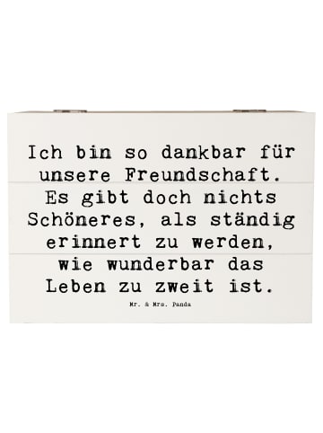 Mr. & Mrs. Panda Holzkiste Spruch Dankbarkeit für Freundschaft m... in Weiß