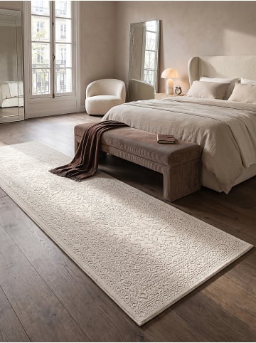 KADIMA DESIGN Teppichläufer Uni pflegeleicht Wohnzimmer Schlafzimmer Flur Esszimmer in Creme