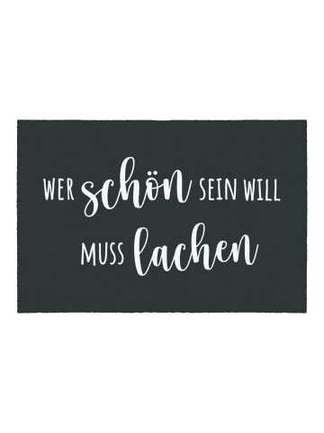 GMD Living Fußmatte KÖLN "lachen" in Farbe dunkelgrau