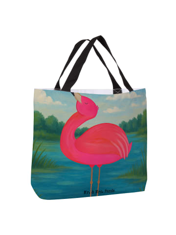Mr. & Mrs. Panda Shopper Flamingo Stolz Design ohne Spruch in Weiß