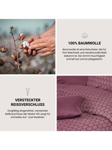 Schiesser Feinbiber-Bettwäsche-Set Drops in Mauve