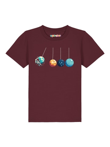 wat? Apparel T-Shirt Weltraumforscher in Weinrot