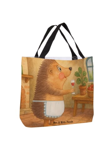 Mr. & Mrs. Panda Shopper Tasche Igel Wein Design ohne Spruch in Weiß