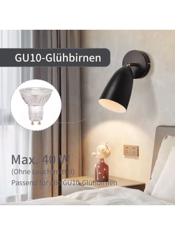 ZMH 2er-Set 1-flammige GU10 Wandleuchte in schwarz