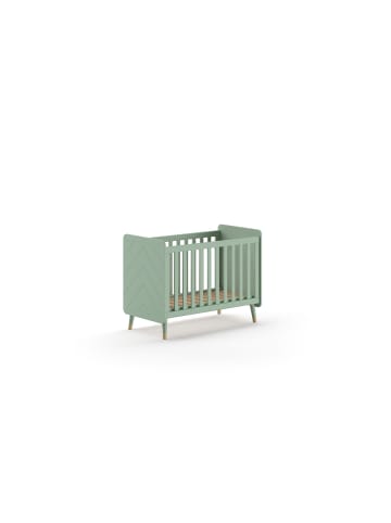 58 aufm Kessel BABYBETT Kamillah 124x96x68 aus MDF in Olive Grün