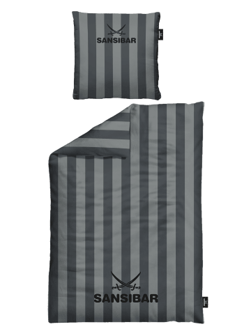 Sansibar Bettwäsche Set Modern Stripe, 135x200 cm in Anthrazit
