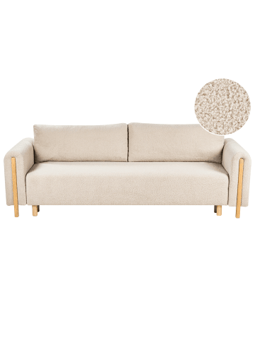 Beliani Schlafsofa KVAM in Beige/Braun - (W) 242 x (H) 85 x (L) 99 cm