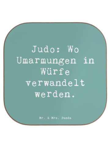 Mr. & Mrs. Panda Untersetzer für Gläser Spruch Judo Umarmungen m... in Meeresbrise