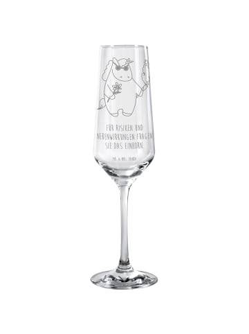 Mr. & Mrs. Panda Sektflöte Einhorn Woodstock mit Spruch in Transparent