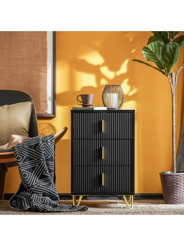 SoBuy Nachttisch in Schwarz - (B)40 x (H)63 x (T)40cm