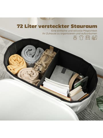 HOMCOM Sitzbank in Cremeweiß 76L x 38B x 35H cm