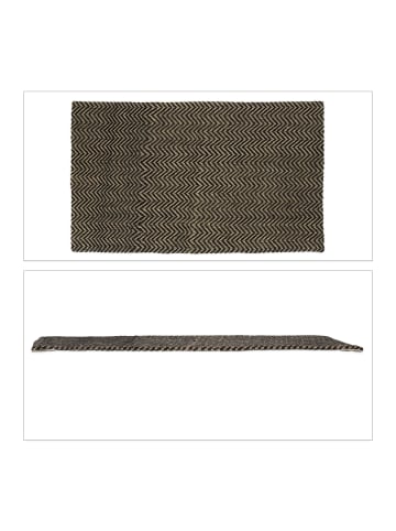 relaxdays Fußmatte "Jute" in Natur/ Schwarz - (B)75 x (T)45 cm