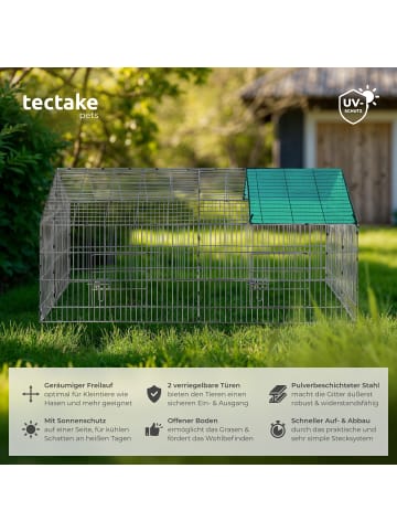 tectake Freilaufgehege für Kaninchen  180 x 75 x 75 cm, grün